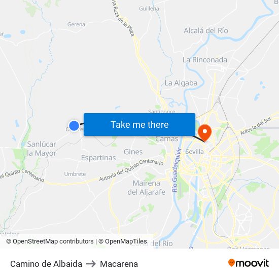Camino de Albaida to Macarena map