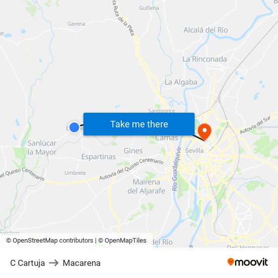 C Cartuja to Macarena map