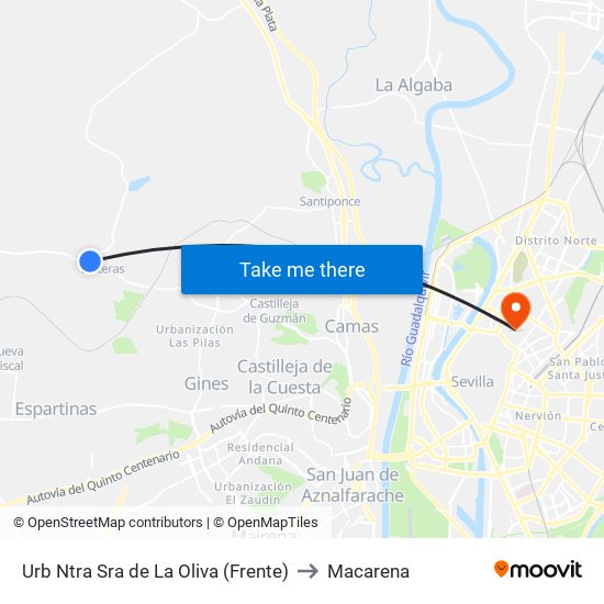 Urb Ntra Sra de La Oliva (Frente) to Macarena map