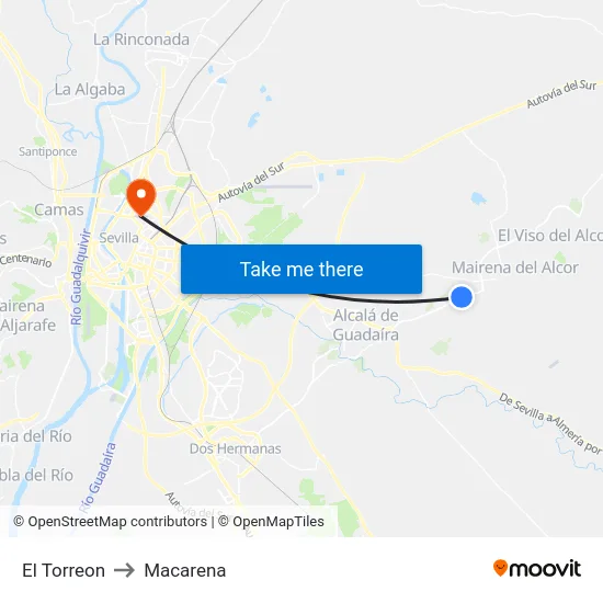 El Torreon to Macarena map