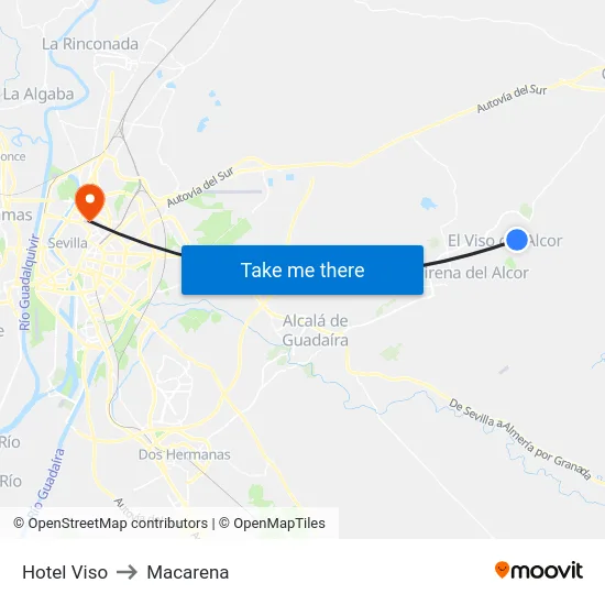 Hotel Viso to Macarena map
