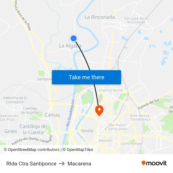 Rtda Ctra Santiponce to Macarena map