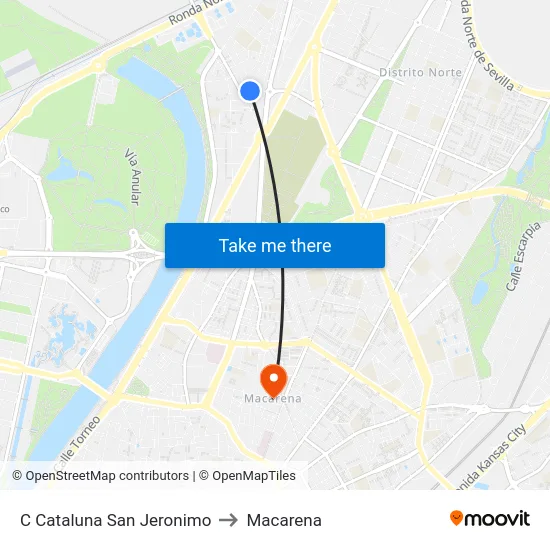 C Cataluna San Jeronimo to Macarena map