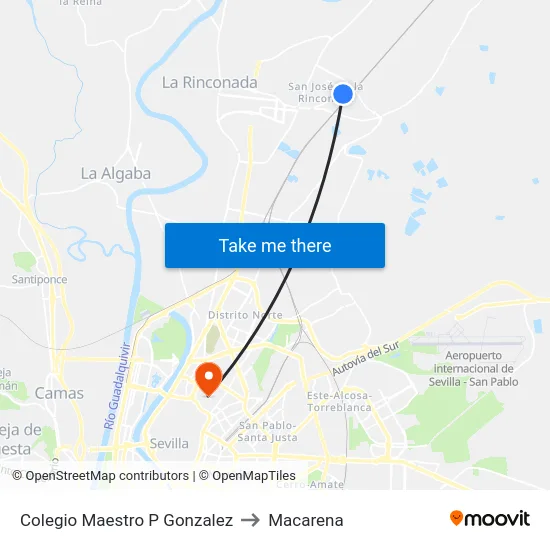 Colegio Maestro P Gonzalez to Macarena map