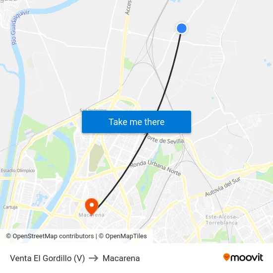 Venta El Gordillo (V) to Macarena map