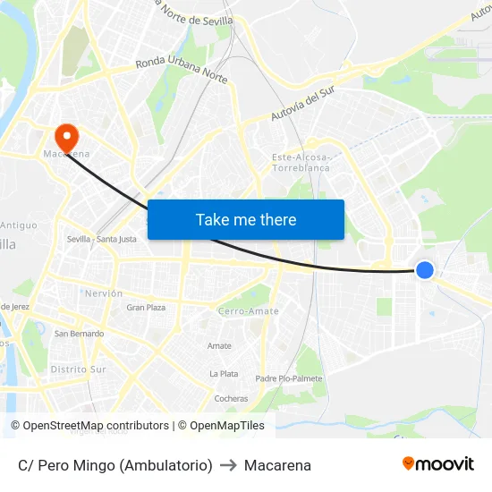 C/ Pero Mingo (Ambulatorio) to Macarena map