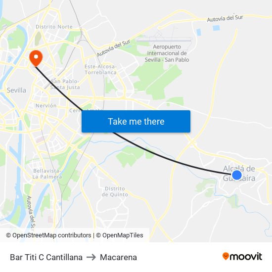 Bar Titi C Cantillana to Macarena map