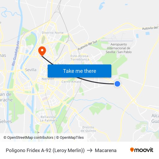 Poligono Fridex A-92 (Leroy Merlin)) to Macarena map