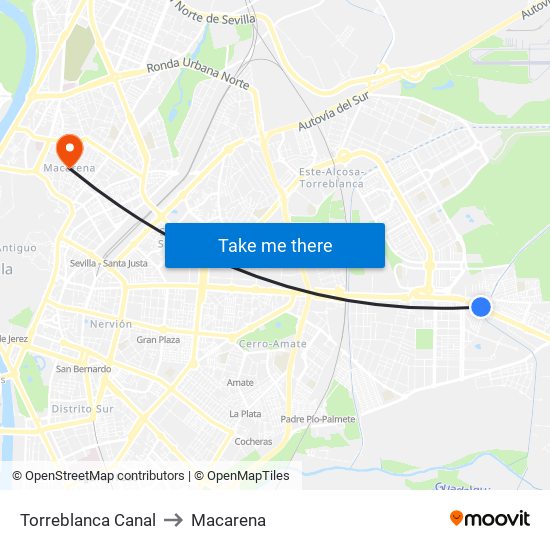 Torreblanca Canal to Macarena map