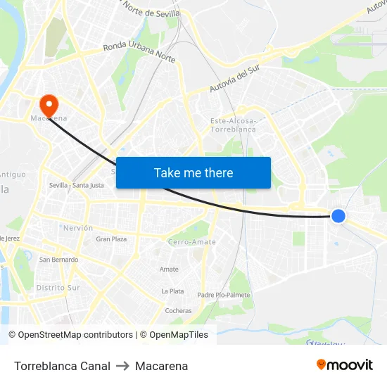 Torreblanca Canal to Macarena map