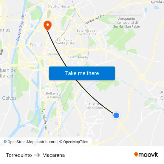 Torrequinto to Macarena map