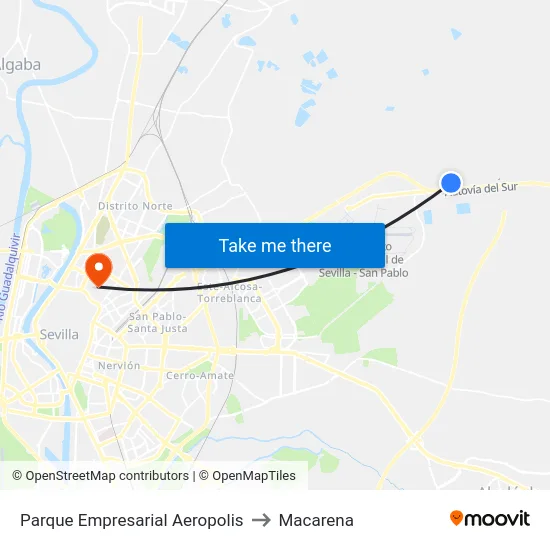 Parque Empresarial Aeropolis to Macarena map