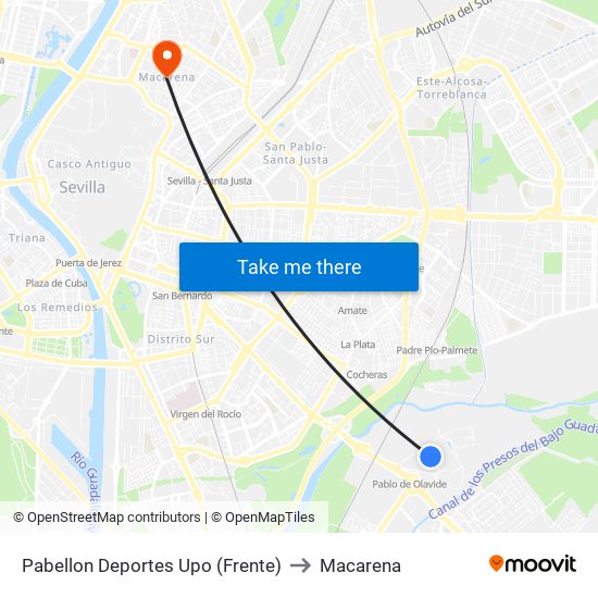 Pabellon Deportes Upo (Frente) to Macarena map