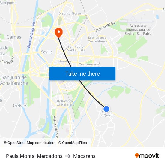 Paula Montal Mercadona to Macarena map