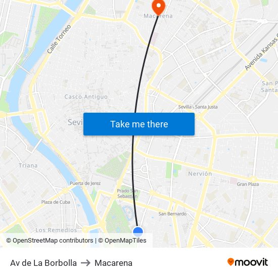 Av de La Borbolla to Macarena map