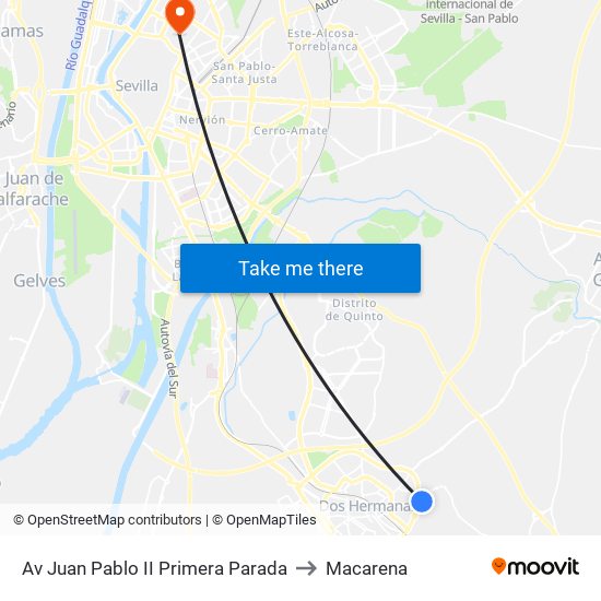 Av Juan Pablo II Primera Parada to Macarena map