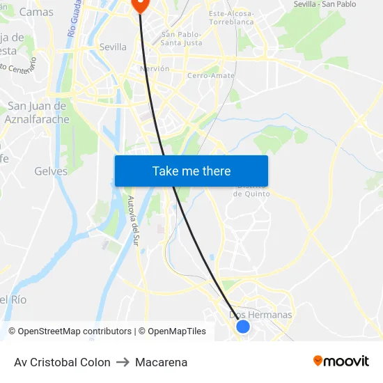 Av Cristobal Colon to Macarena map