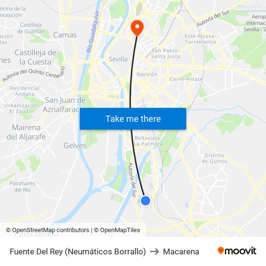 Fuente Del Rey (Neumáticos Borrallo) to Macarena map