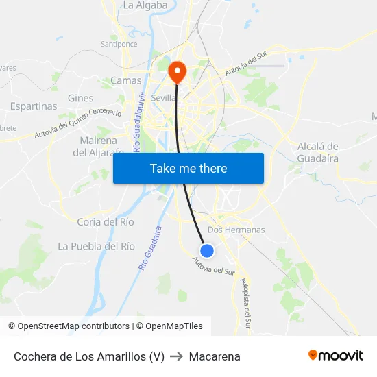 Cochera de Los Amarillos (V) to Macarena map