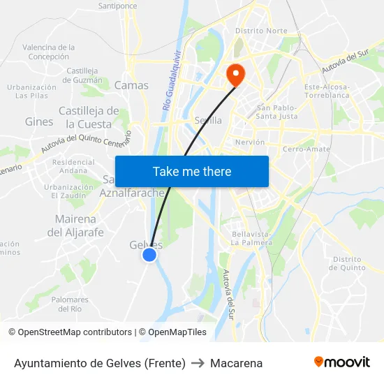 Ayuntamiento de Gelves (Frente) to Macarena map