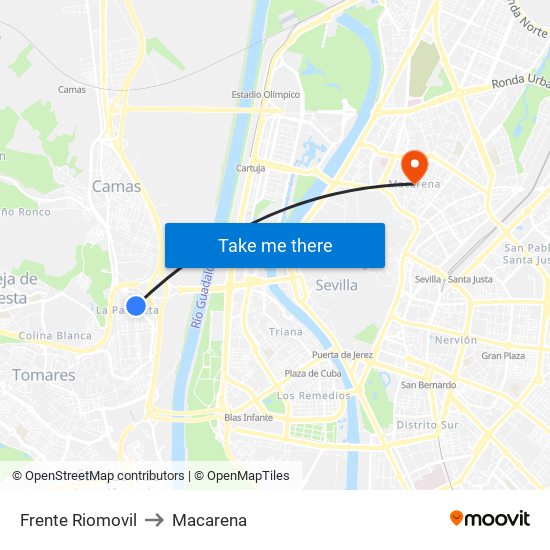 Frente Riomovil to Macarena map