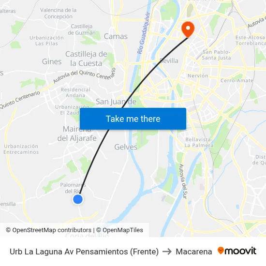Urb La Laguna Av Pensamientos (Frente) to Macarena map