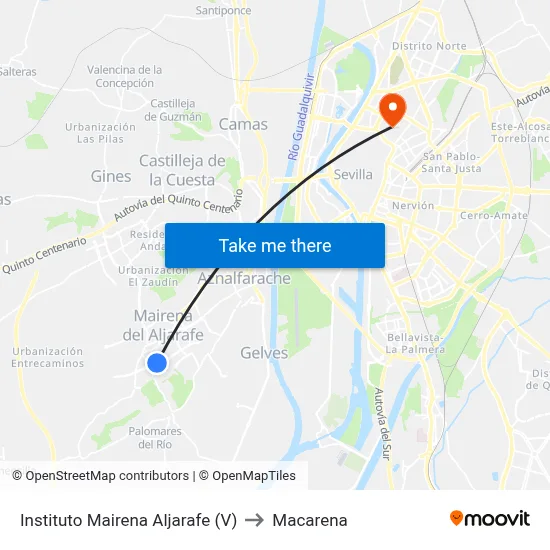 Instituto Mairena Aljarafe (V) to Macarena map