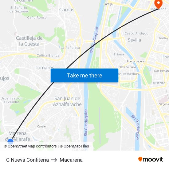 C Nueva Confiteria to Macarena map
