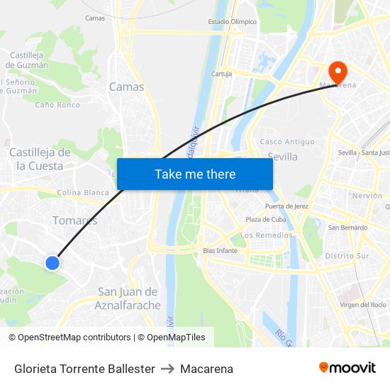 Glorieta Torrente Ballester to Macarena map