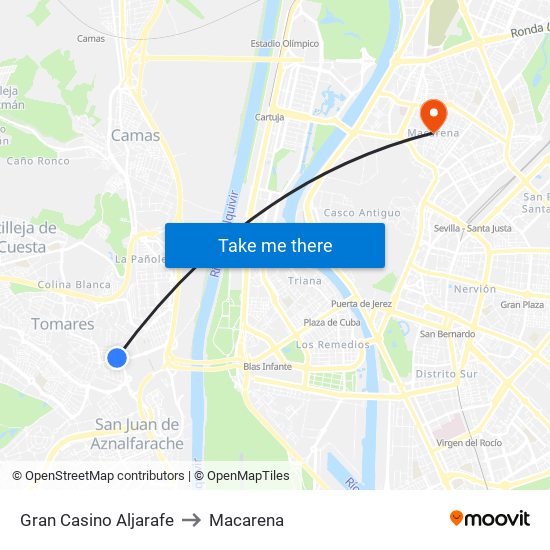 Gran Casino Aljarafe to Macarena map