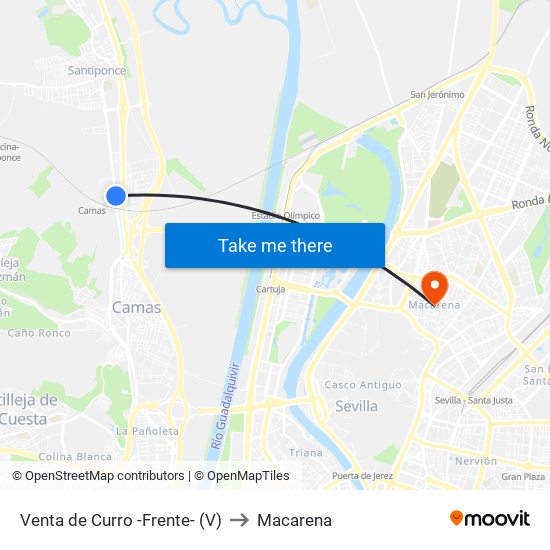 Venta de Curro -Frente- (V) to Macarena map