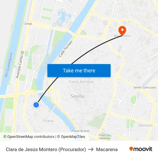 Clara de Jesús Montero (Procurador) to Macarena map