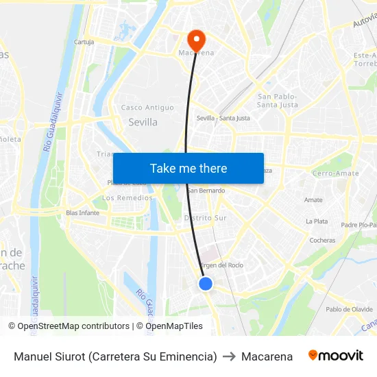 Manuel Siurot (Carretera Su Eminencia) to Macarena map
