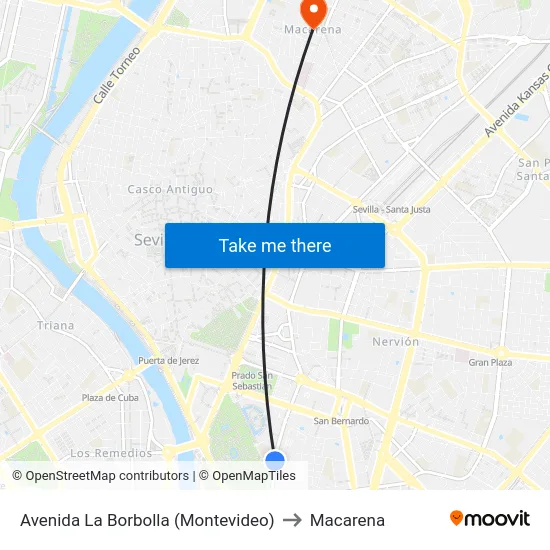 Avenida La Borbolla (Montevideo) to Macarena map