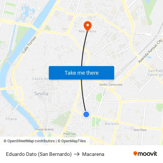 Eduardo Dato (San Bernardo) to Macarena map