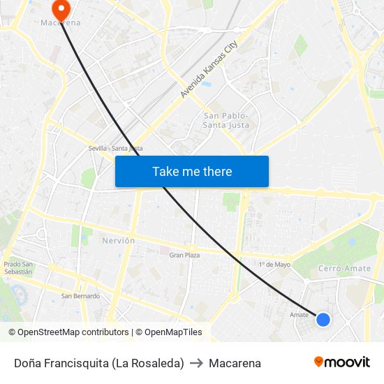 Doña Francisquita (La Rosaleda) to Macarena map