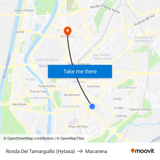 Ronda Del Tamarguillo (Hytasa) to Macarena map