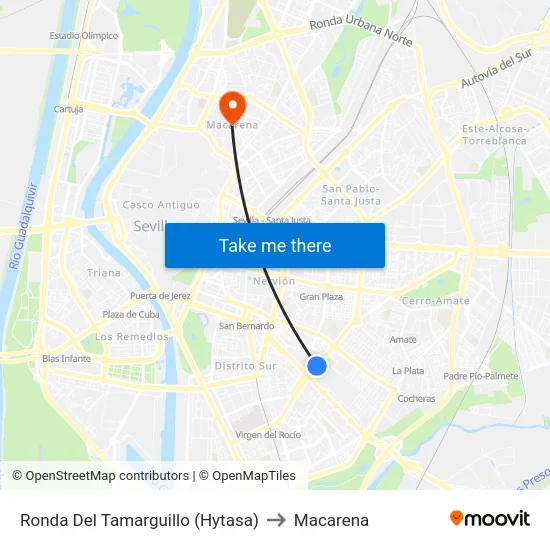 Ronda Del Tamarguillo (Hytasa) to Macarena map
