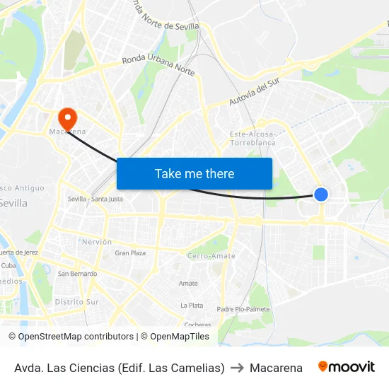 Avda. Las Ciencias (Edif. Las Camelias) to Macarena map
