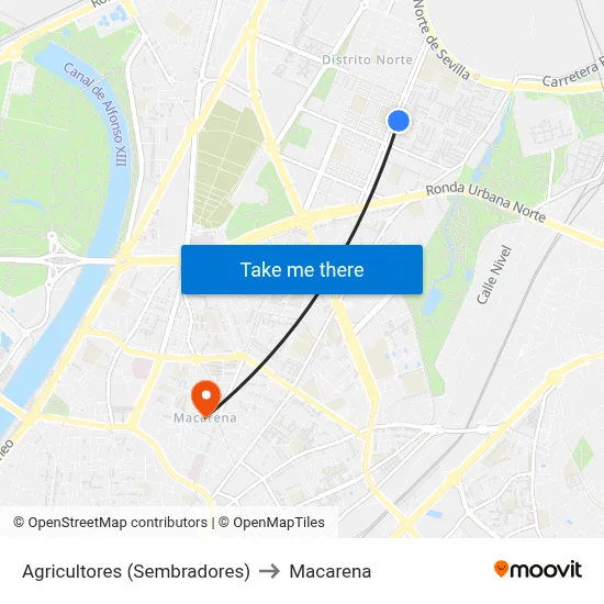 Agricultores (Sembradores) to Macarena map
