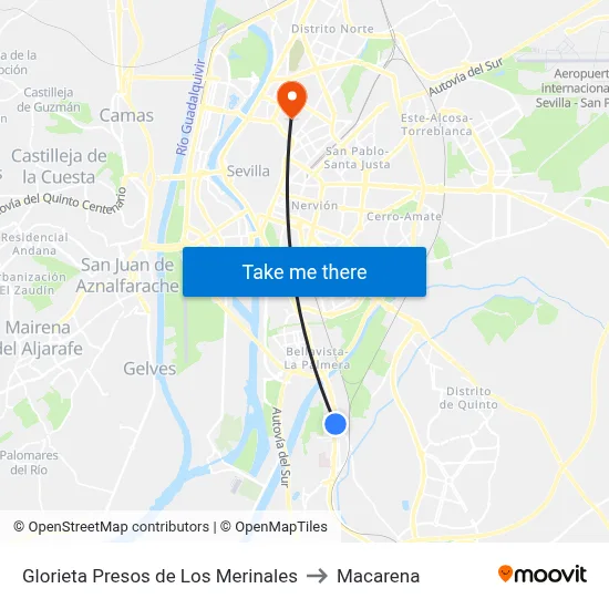 Glorieta Presos de Los Merinales to Macarena map