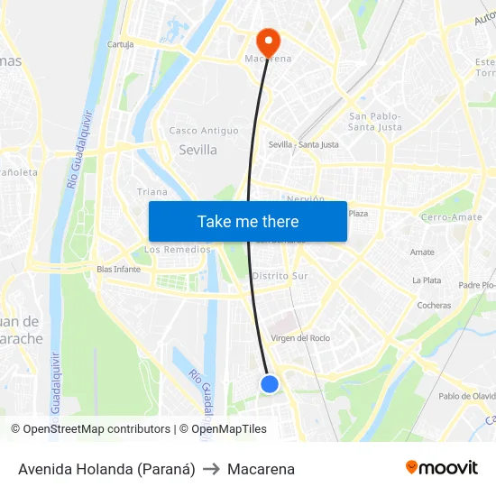 Avenida Holanda (Paraná) to Macarena map