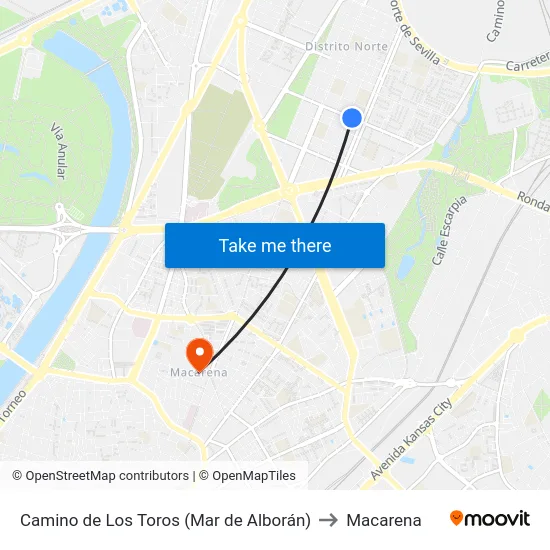Camino de Los Toros (Mar de Alborán) to Macarena map