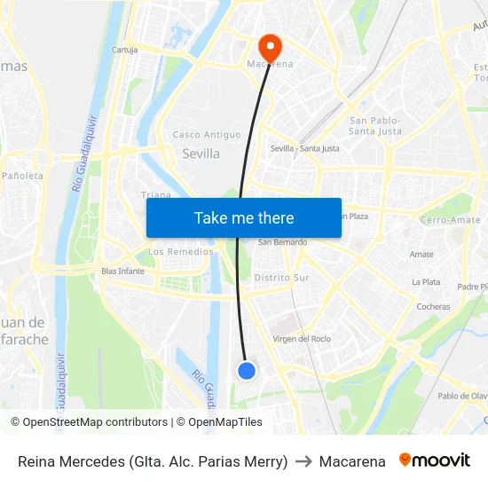 Reina Mercedes (Glta. Alc. Parias Merry) to Macarena map