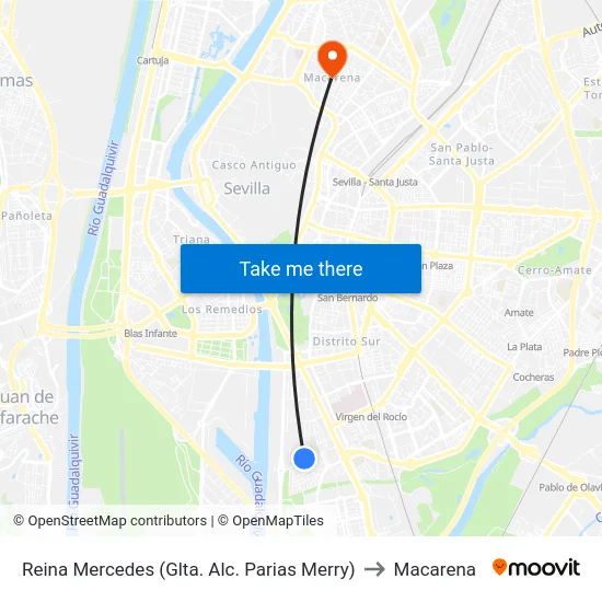 Reina Mercedes (Glta. Alc. Parias Merry) to Macarena map