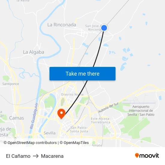 El Cañamo to Macarena map