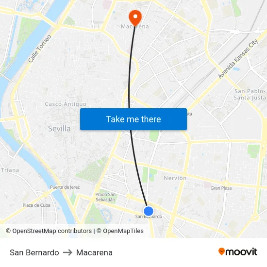 San Bernardo to Macarena map