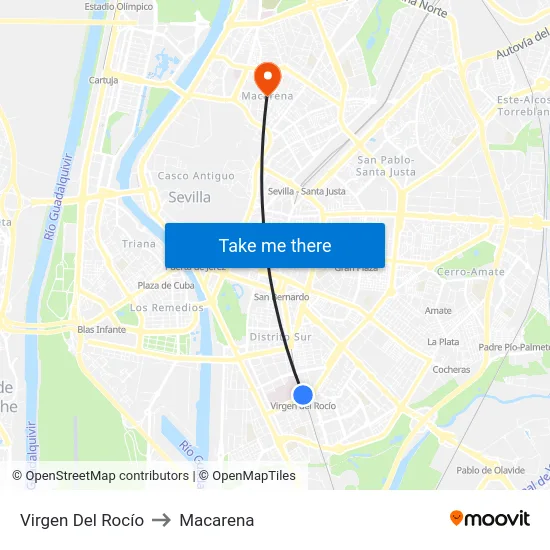 Virgen Del Rocío to Macarena map
