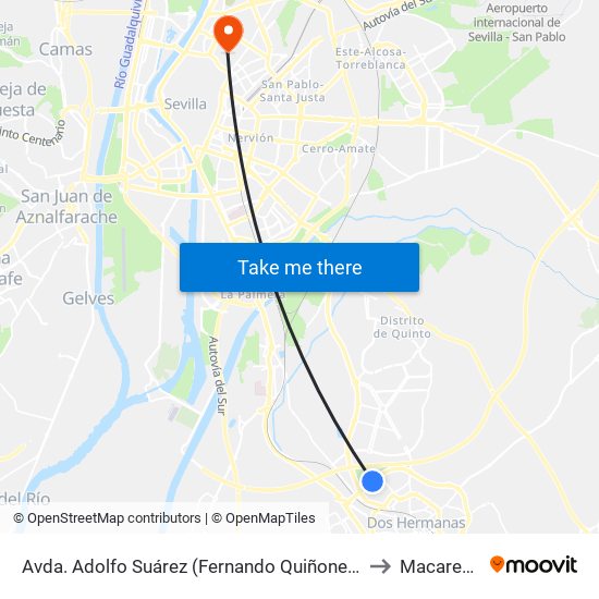Avda. Adolfo Suárez (Fernando Quiñones) to Macarena map