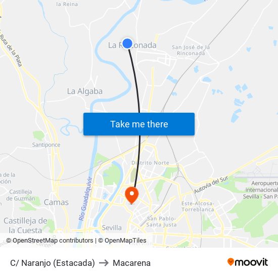 C/ Naranjo (Estacada) to Macarena map